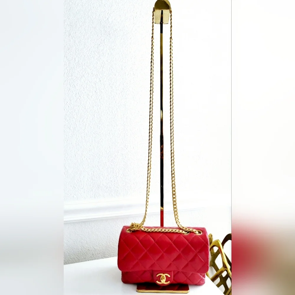 New With Tags Chanel Red Quilted Limited Edition Small Flap Bag - Microchipped